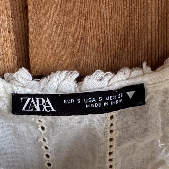 Zara Cream Lace-Trim Eyelet Camisole - Picture 2 of 7